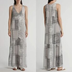 Lovestitch Paisley Patchwork Maxi Dress Small Boho Resort Beach Vacation NWT